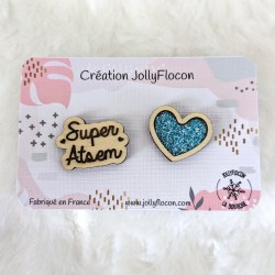 Lot de 2 pin's "super" personnalisables