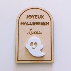 Magnet personnalisé en bois pour Halloween